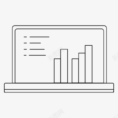 科技金融图表笔记本电脑图表金融图标图标