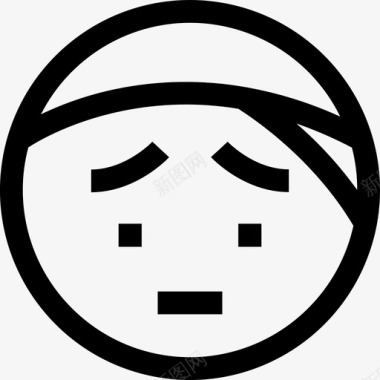 带头巾的脸表情符号情绪图标图标
