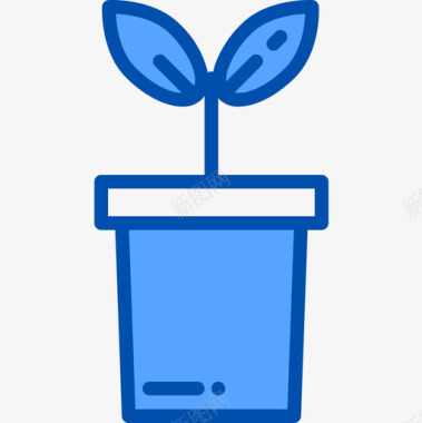 花盆能源生态4蓝色图标图标