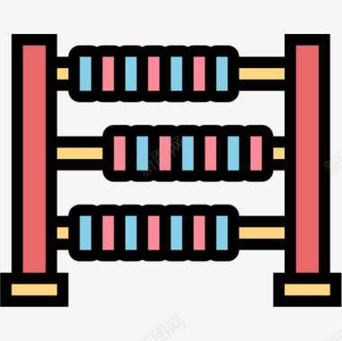 带小算盘算盘婴儿79线性颜色图标图标