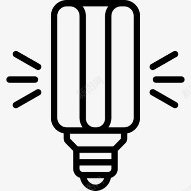 线性照明灯泡图标图标