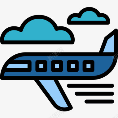 背包客飞机3色背包客图标图标