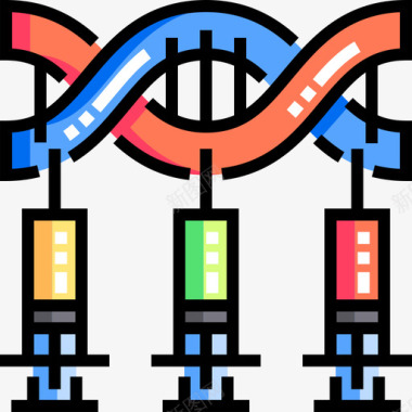 生物人体基因改造生物工程7线性颜色图标图标