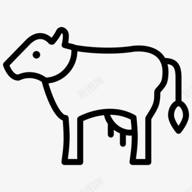 奶牛生产程序奶牛动物农场家畜图标图标