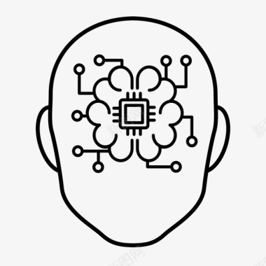 大脑矢量人工智能大脑未来图标图标