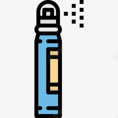 背部美容喷雾美容81线性颜色图标图标