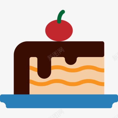 蛋糕块庆祝派对3扁平图标图标