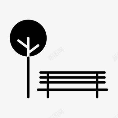 长凳公园椅子花园图标图标