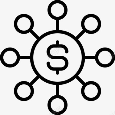 货币货币全球网络连接共享图标图标