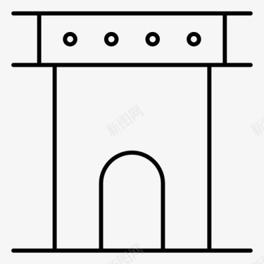 历史课本拱门建筑柱子图标图标