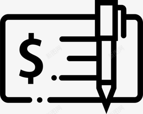 行业标志支票银行业务金融图标图标