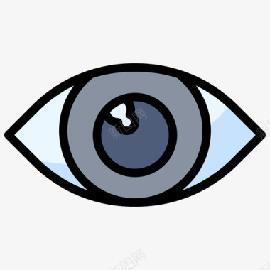 眼睛人体解剖学5线颜色图标图标