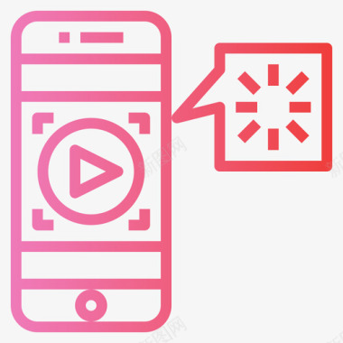 渐变粉色背景视频播放器youtuber1渐变图标图标