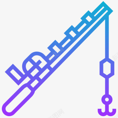 钓鱼图标钓鱼杆45度坡度图标图标