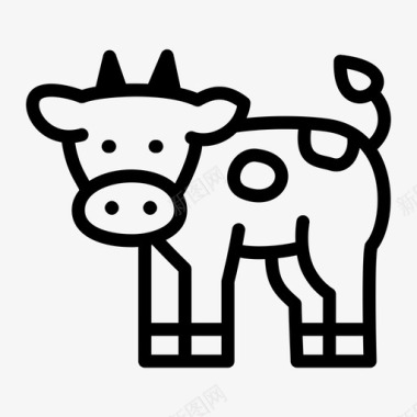 有斑点的牛动物牛图标图标
