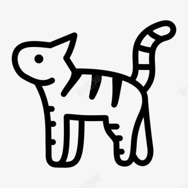有条纹的猫动物小猫图标图标