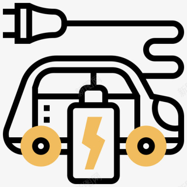 电动连发电动汽车汽车维修4黄影图标图标