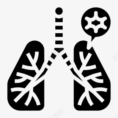 肺空气污染填充图标图标