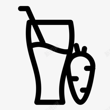 胡萝卜汁饮料玻璃杯图标图标