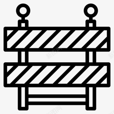 障碍物警示施工图标图标