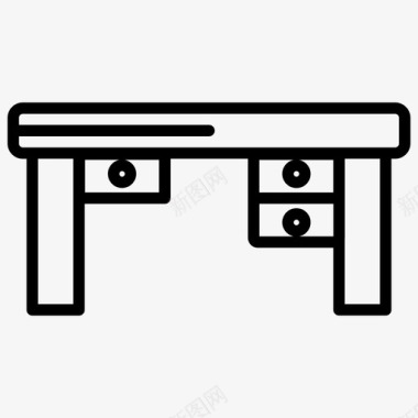 带抽屉的桌子书桌抽屉家具图标图标