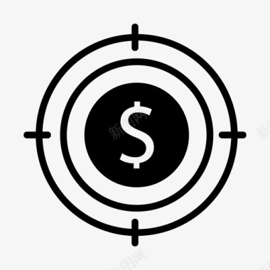资金目标美元焦点图标图标