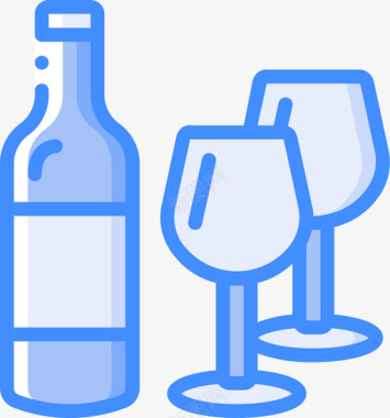 葡萄酒野餐59蓝色图标图标