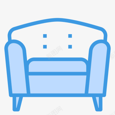 沙发家具144蓝色图标图标