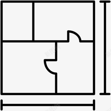 紫色砖石建筑蓝图家图标图标