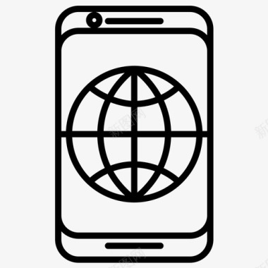 互联网地球仪智能手机图标图标