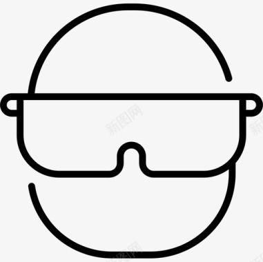 扁平化3D眼镜3d眼镜技术67线性图标图标