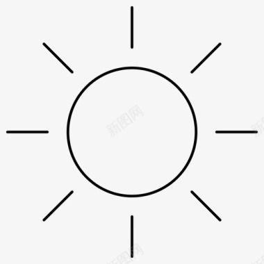 阳光夏日1px线条图标图标