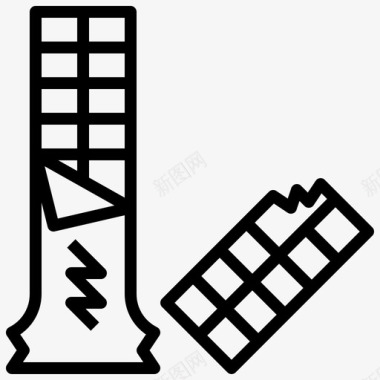 巧克力促销巧克力棒甜点和糖果15直线型图标图标