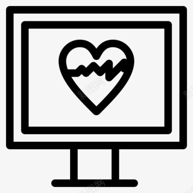 心脏电脑监视器图标图标