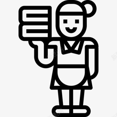 卡通酒店服务员服务员144号酒店直系图标图标