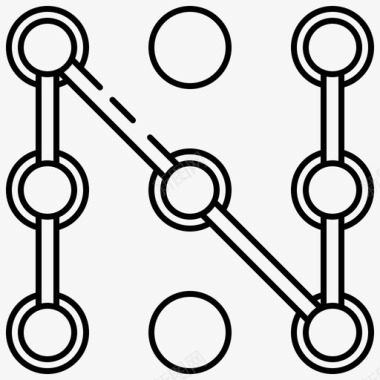 黑白椰子树标志模式锁密码保护图标图标