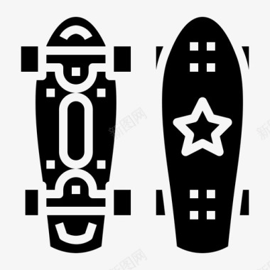 便士板竞赛滑板图标图标