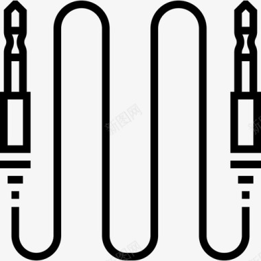 声音电缆音频和视频18线性图标图标
