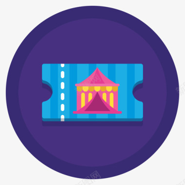 圆形火焰图标票马戏团86扁平圆形图标图标