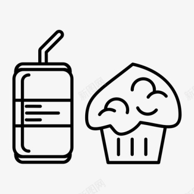小吃饮料食品和饮料图标图标