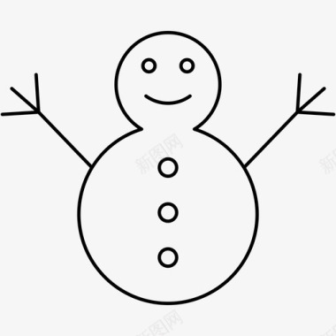 雪人冬季1px图标图标