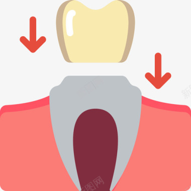 故障修复牙冠修复体4扁平图标图标