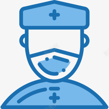 护士护士医疗和医院3蓝色图标图标