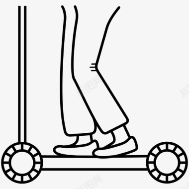 滑板车电动车骑行图标图标