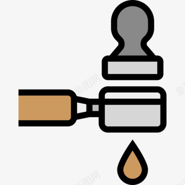 咖啡店矢量Portafilter咖啡店业务2线性颜色图标图标