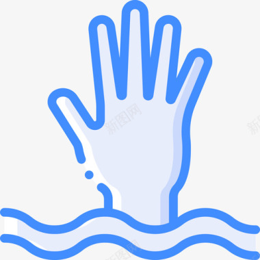 溺水救援和反应3蓝色图标图标