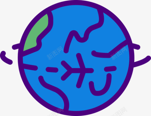 世界各地基本款62线性颜色图标图标