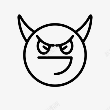 表情符号的方恶魔愤怒卡通图标图标