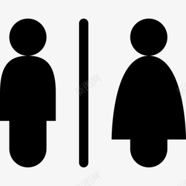 浴室标志女男图标图标
