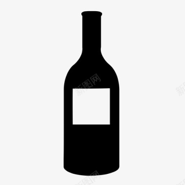 瓶装酒饮料玻璃杯图标图标